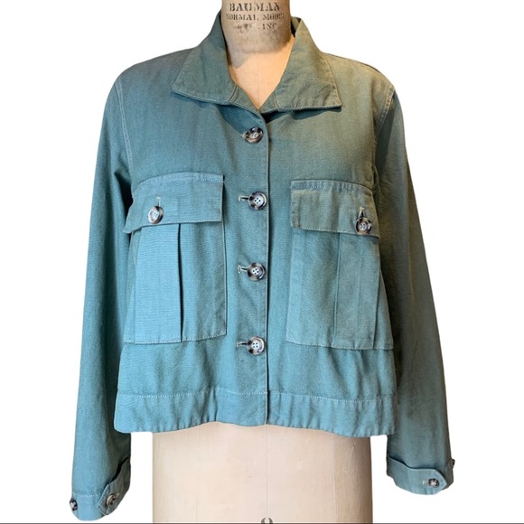BNWT Urban Outfitters Cropped Jacket in Moss Size Medium - Picture 1 of 8